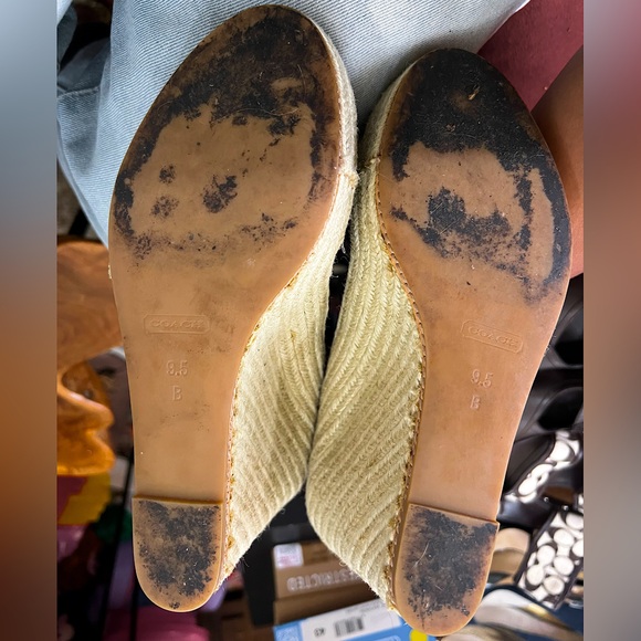 Coach Silver Pewter and Rope Wedge Espadrille Sandals - Picture 9 of 9